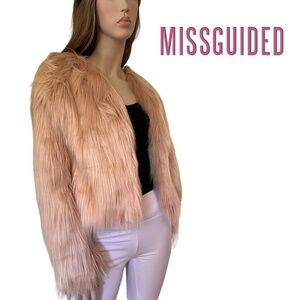 Missguided Jacket Coat Sasquatch Furry Faux Fur Teddy Fox Duster Versatile NWOT